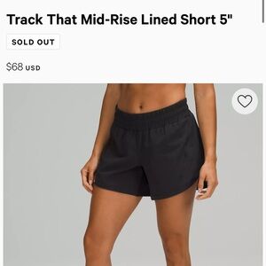 Lululemon | Track That Midrise Lined Short 5"
Black